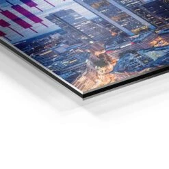 Trade It Up 22 Trade It Up -Artmind wandbild skyline frankfurt trading detail brushed