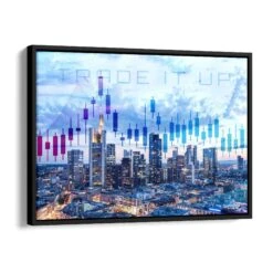 Trade It Up 17 Trade It Up -Artmind wandbild skyline frankfurt trading schattenfugenrahmen