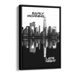 Early Morning - Late Night 17 Early Morning - Late Night -Artmind wandbild skyline schwarz weiss morning night schattenfugenrahmen