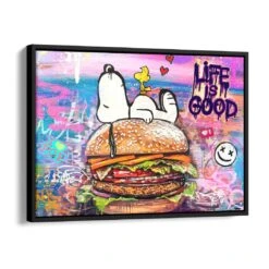 Best Burger 16 Best Burger -Artmind wandbild snoopy burger kunstwerk artmind schattenfugenrahmen