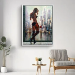 Erwartung 18 Erwartung -Artmind wandbild woman blume new york brooklyn bridge skyline dessous kunstwerk artmind 17