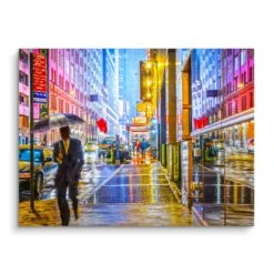 New York City Lights 15 New York City Lights -Artmind xxl wandbild newyork city popart premium kunstwerk artmind brushed